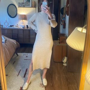 Nasty Gal Knit Sweater Dress in Oatmeal